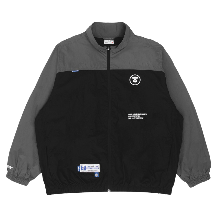 AAPE Moonface Panelled Zip-Up Jacket 'Black'