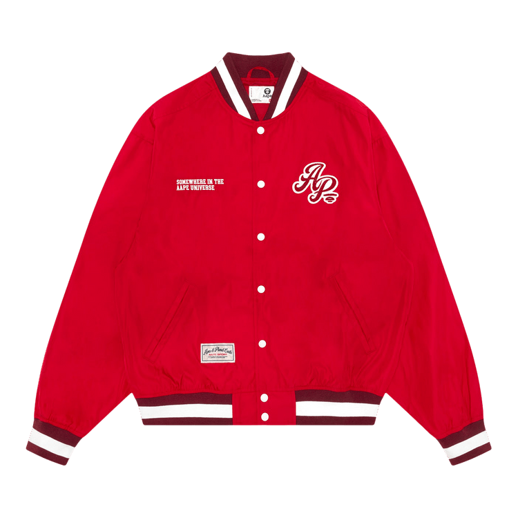 AAPE Sports Logo Varsity Jacket 'Red'