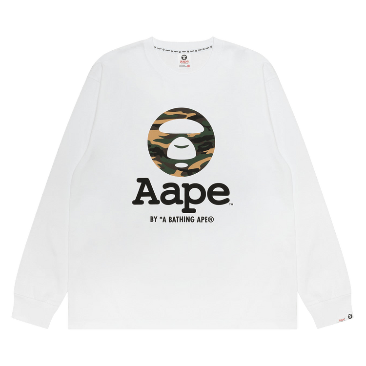 AAPE Unvs Long Sleeve Tee 'White/Green'