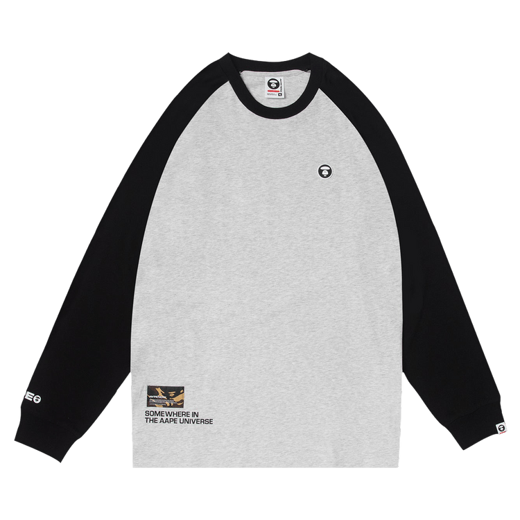 AAPE Moonface Raglan Long-Sleeve Tee 'Black'