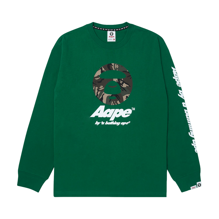 AAPE Moonface Camo Long-Sleeve Tee 'Green'