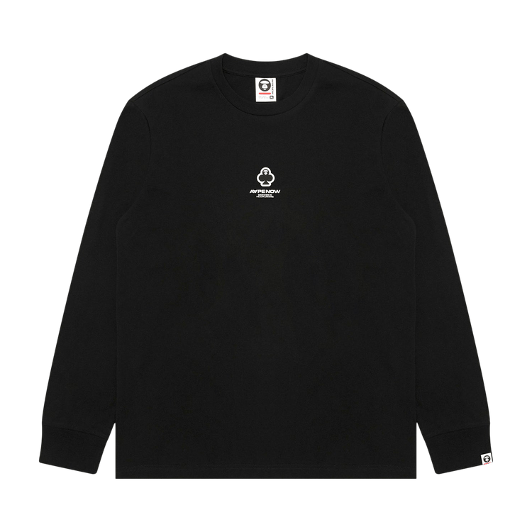 AAPE Now Clover Moonface Long Sleeve Tee 'Black'