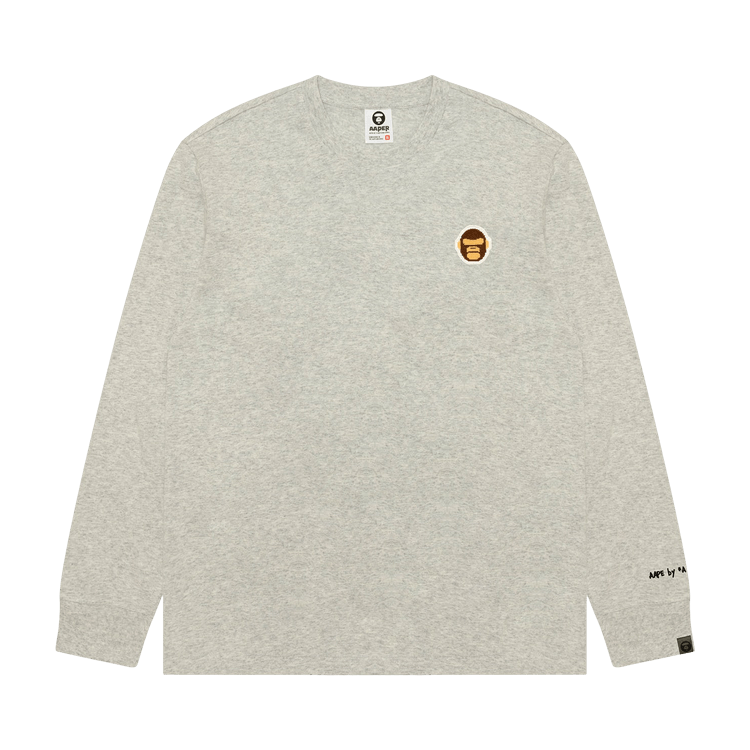 AAPE r Long Sleeve Tee 'White/Heather'