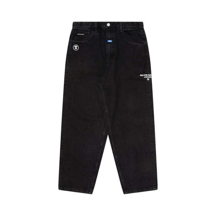 AAPE Moonface Patch Relaxed Jeans 'Black'
