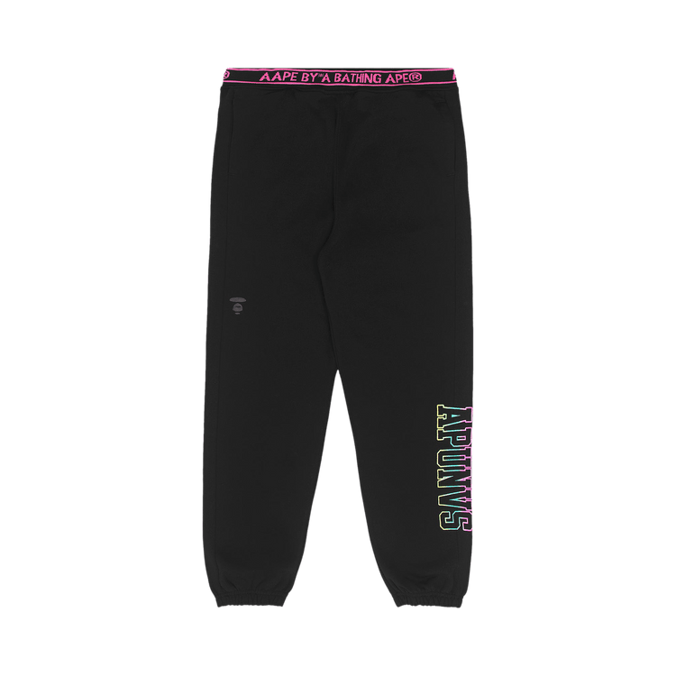 AAPE Moonface Embroidered Sweatpants 'Black'