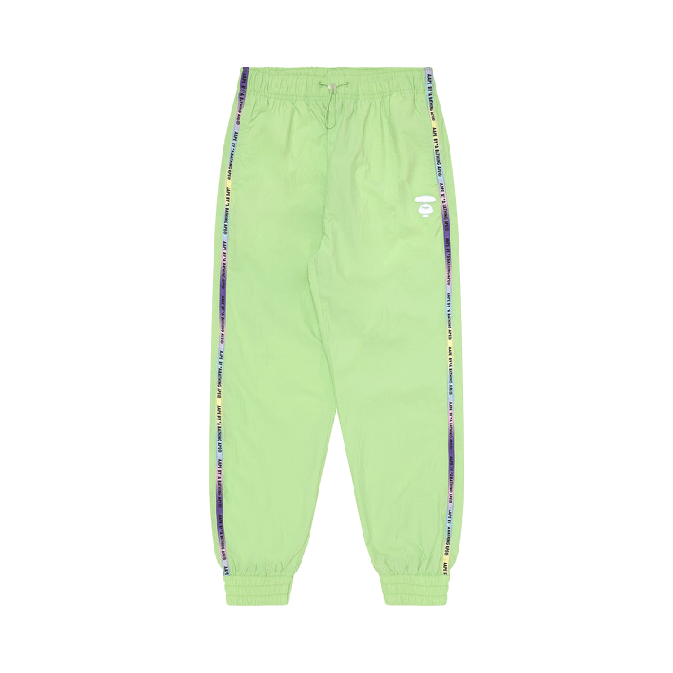 AAPE Moonface Embroidered Track Pants 'Green/Light'