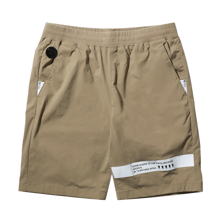 AAPE Logo Print Loose Chino Shorts 'Beige'