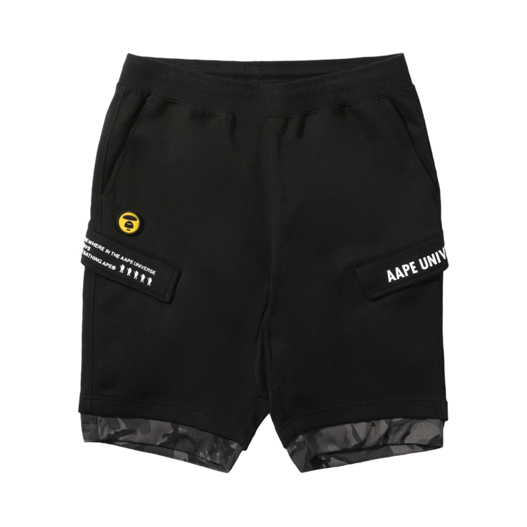 AAPE Logo Print Cargo Shorts 'Black'
