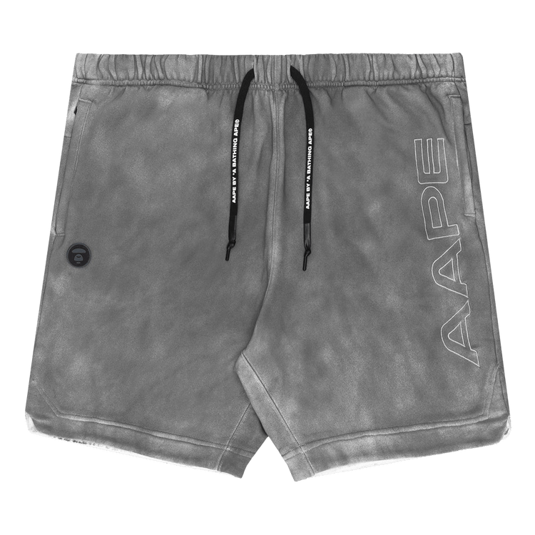 AAPE Moonface Acid Wash Sweat Shorts 'Black/Light'