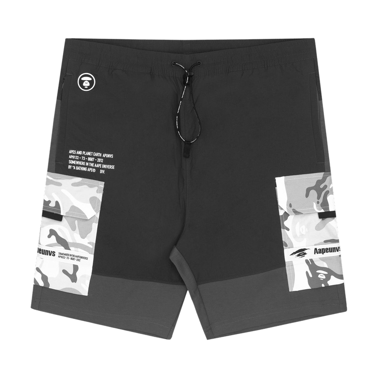 AAPE Moonface Printed Sweat Shorts 'Grey'