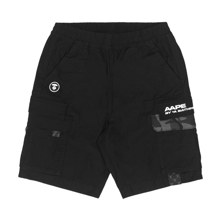 AAPE Moonface Camo Track Shorts 'Black'