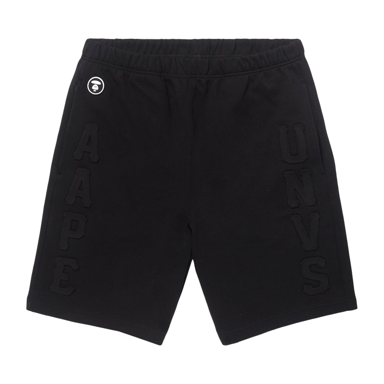 AAPE Moonface Logo Embossed Sweat Shorts 'Black'