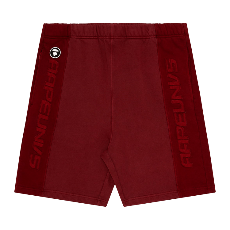 AAPE Moonface Embroide Sweat Shorts 'Red'
