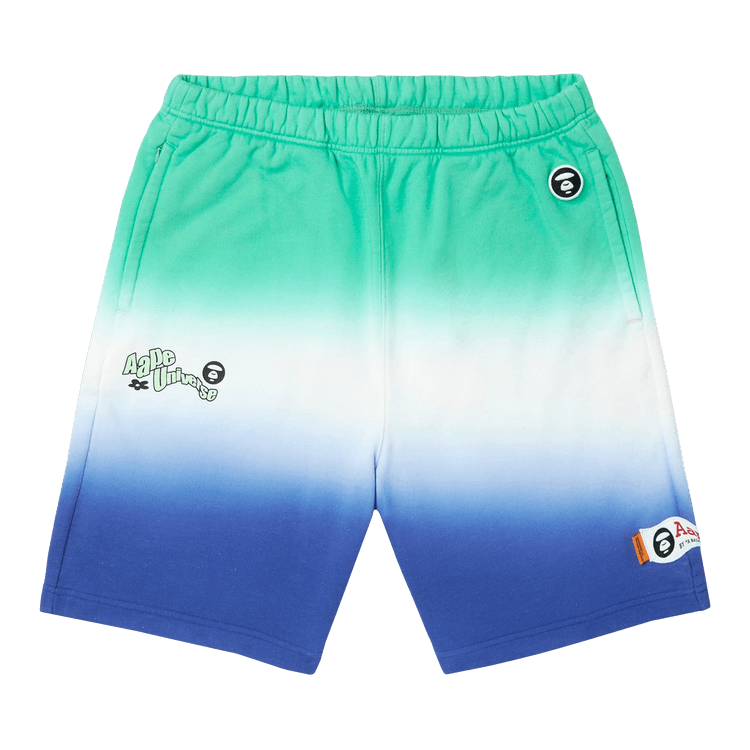 AAPE Moonface Graphic Gradient Shorts 'Green/Light'