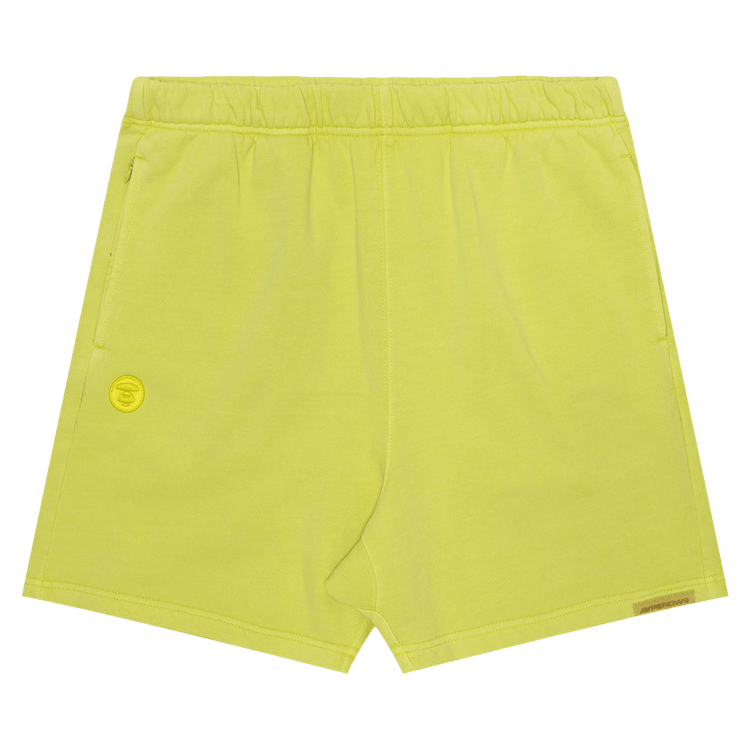 AAPE Moonface Embroidered Sweat Shorts 'Yellow/Beige'