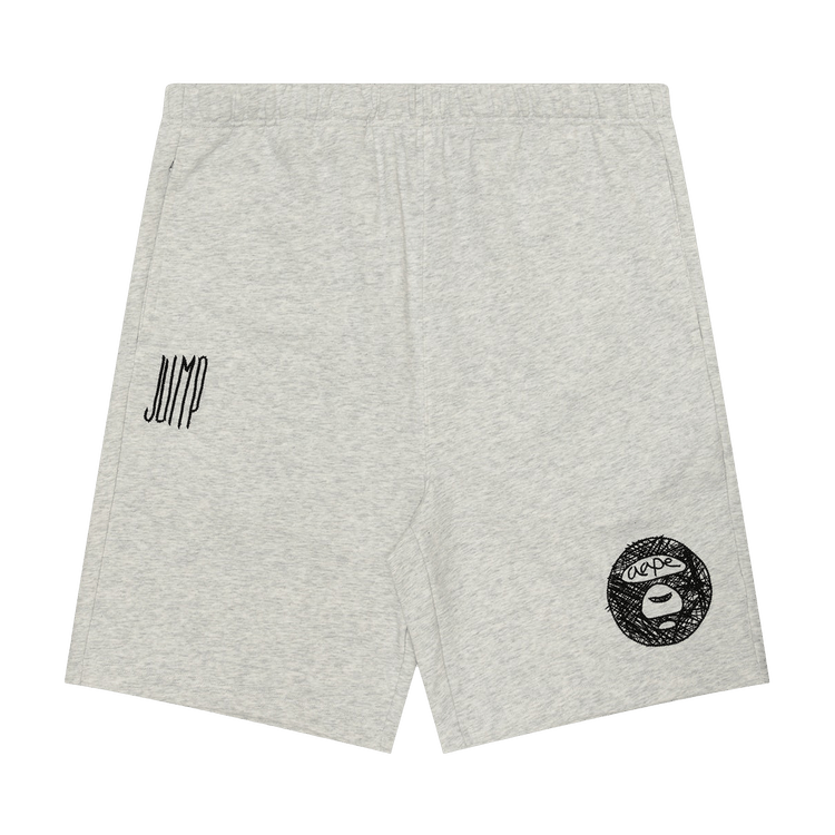 AAPE Moonface Relax Sweatshorts 'White/Heather'