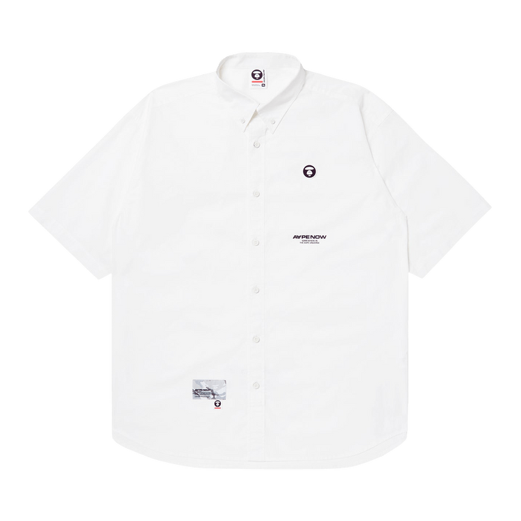 AAPE Moonface Patch Short-Sleeve Shirt 'White'