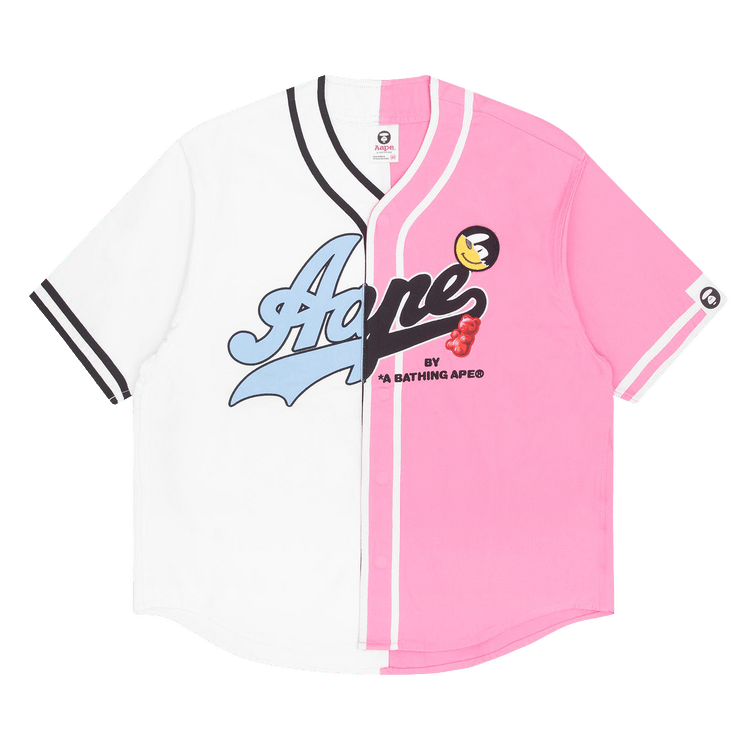 AAPE Moonface Embroidered Shirt 'Pink'