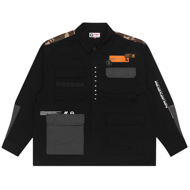 AAPE Moonface Military Shirt 'Black'
