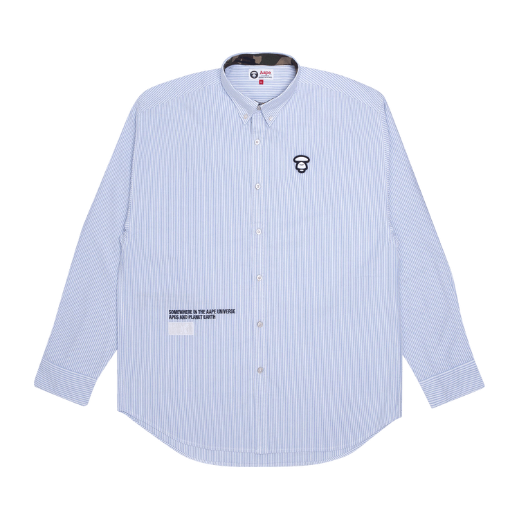 AAPE Button-Down Shirt 'Blue/White'
