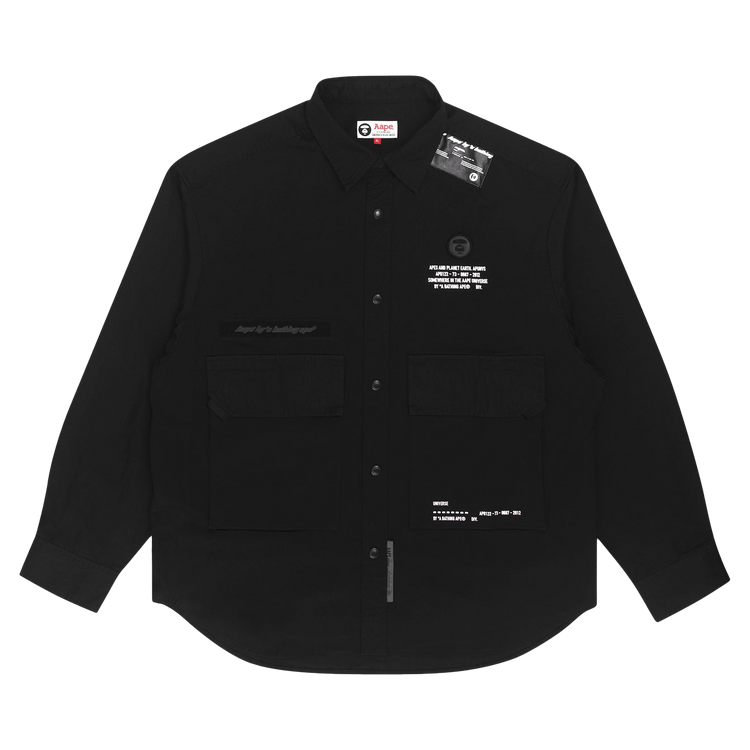 AAPE Moonface Long Sleeve Shirt 'Black'