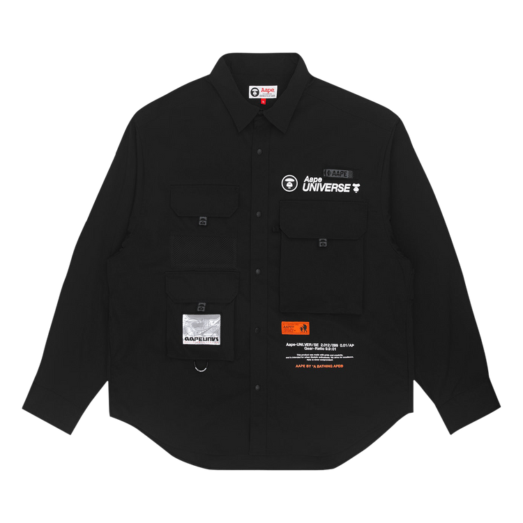 AAPE Moonface Multipocket Shirt 'Black'