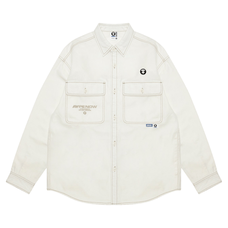 AAPE Moonface Patch Workwear Shirt 'Ivory'