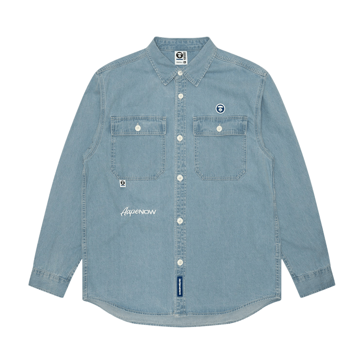 AAPE Moonface Patch Pockets Shirt 'Blue/Light'