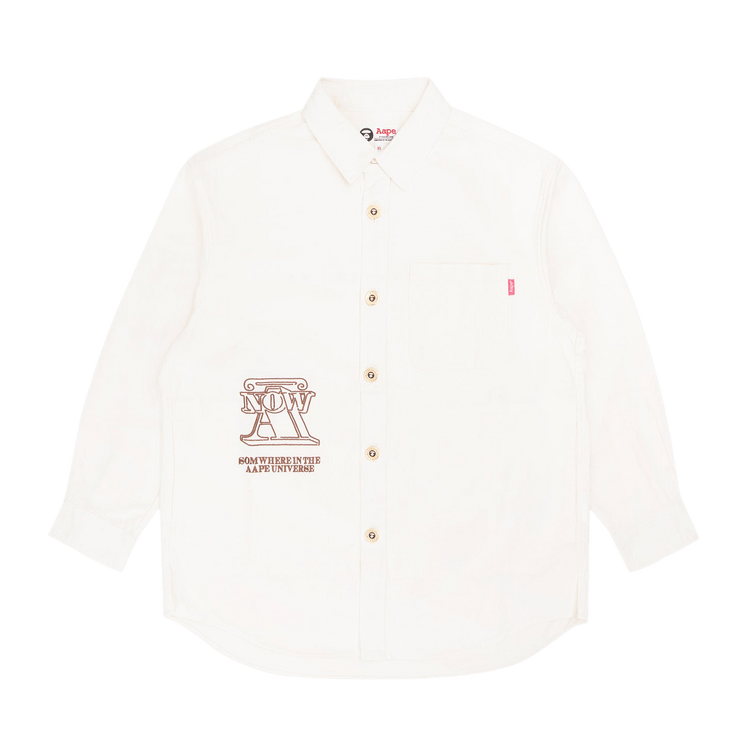 AAPE Logo Embroidered Shirt 'Ivory'