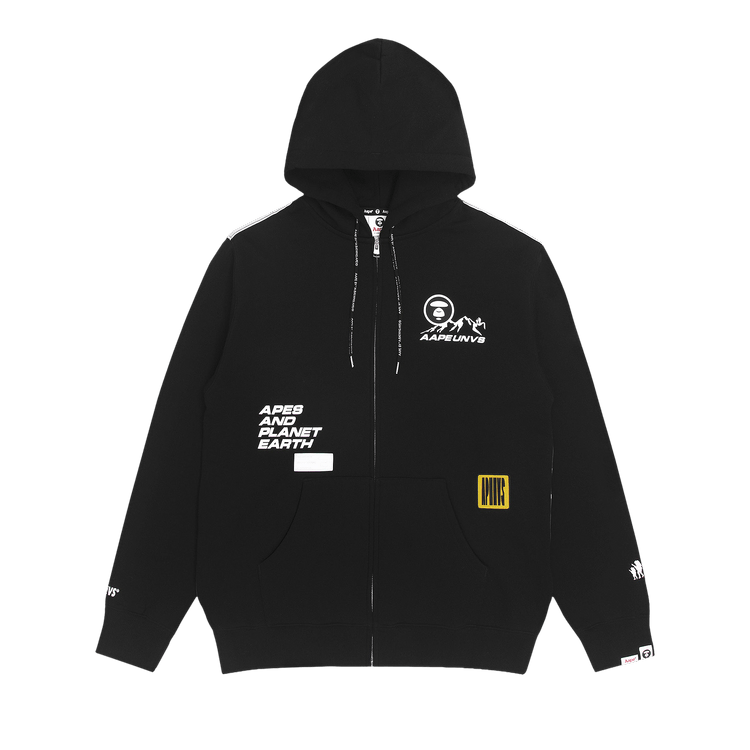 AAPE Back Printed Zip Hoodie 'Black'