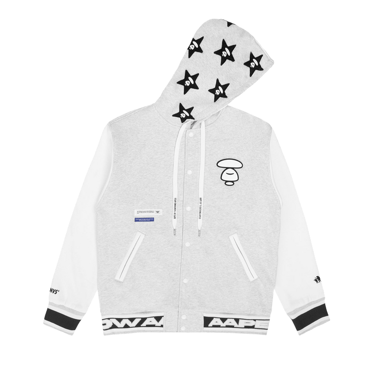 AAPE Moonface Hooded Jacket 'White/Heather'