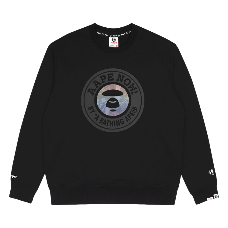 AAPE Moonface Graphic Relaxed Sweatshirt 'Black'