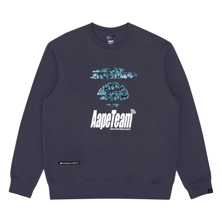 AAPE Moonface Puff Graphic Sweatshirt 'Grey/Purple'