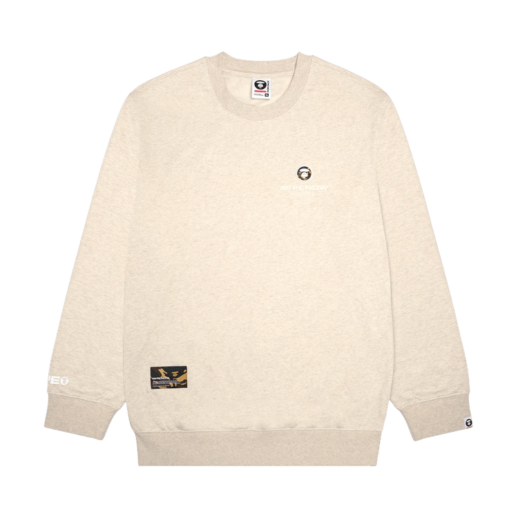 AAPE Moonface Camo Patch Sweatshirt 'Beige/Heather'