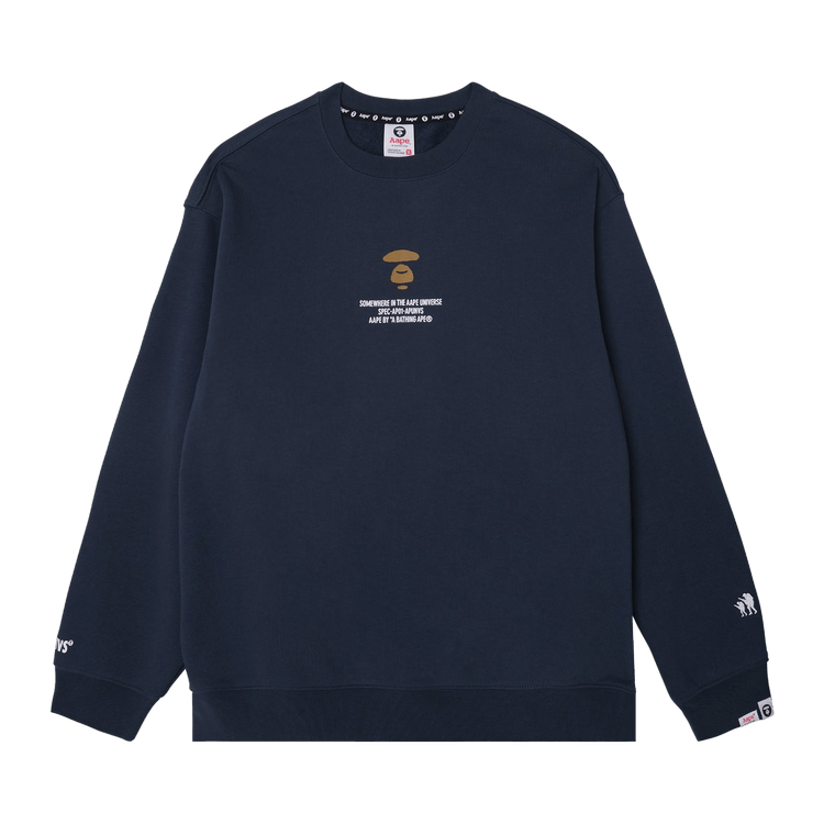 AAPE Moonface Printed Sweatshirt 'Green/Navy'
