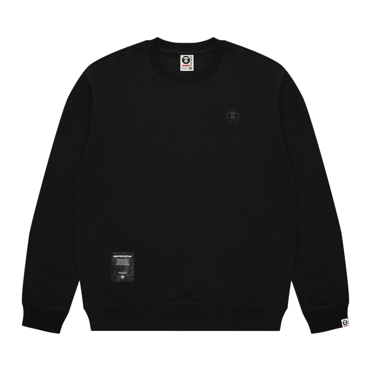 AAPE Moonface Logo Crew Neck Sweatshirt 'Black'