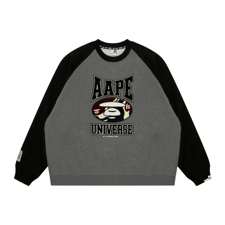 AAPE Universe Moonface Logo Raglan Sweatshirt 'Grey/Heather'