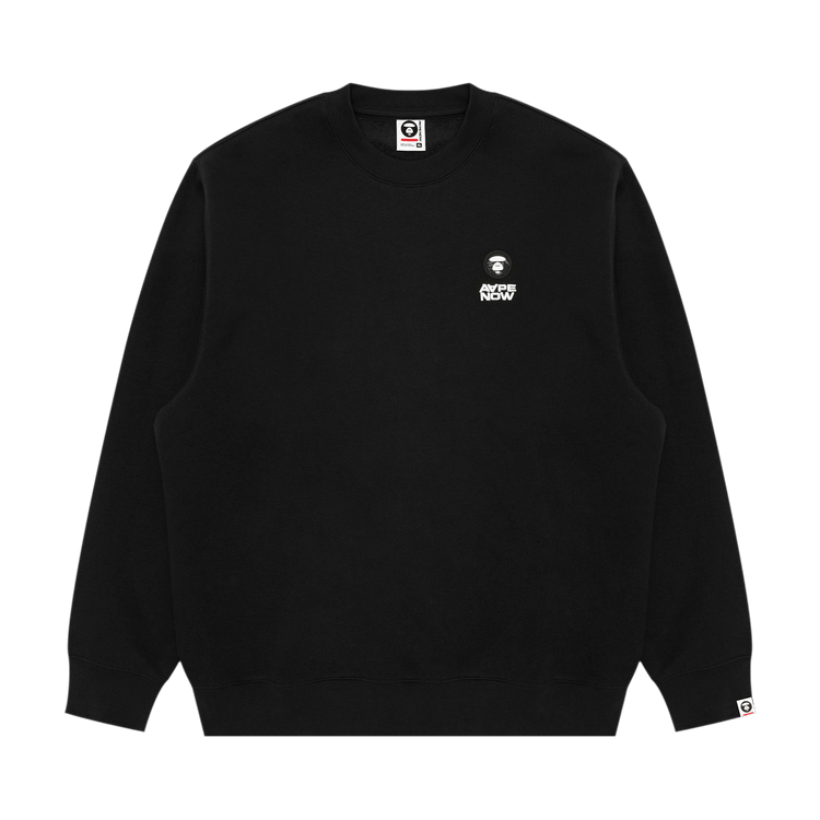 AAPE Now Moonface Crew Neck Sweatshirt 'Black'