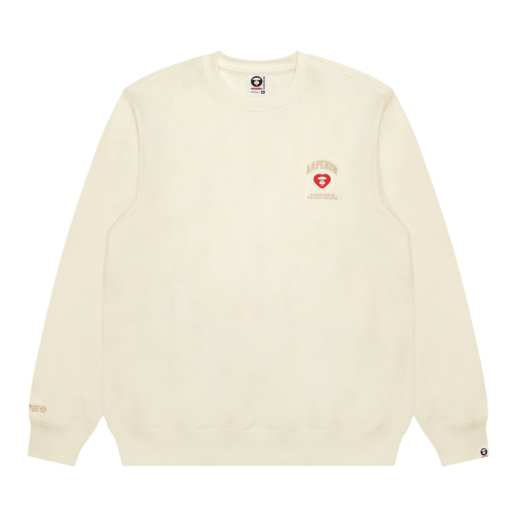 AAPE Now Heart Moonface Sweatshirt 'Ivory'