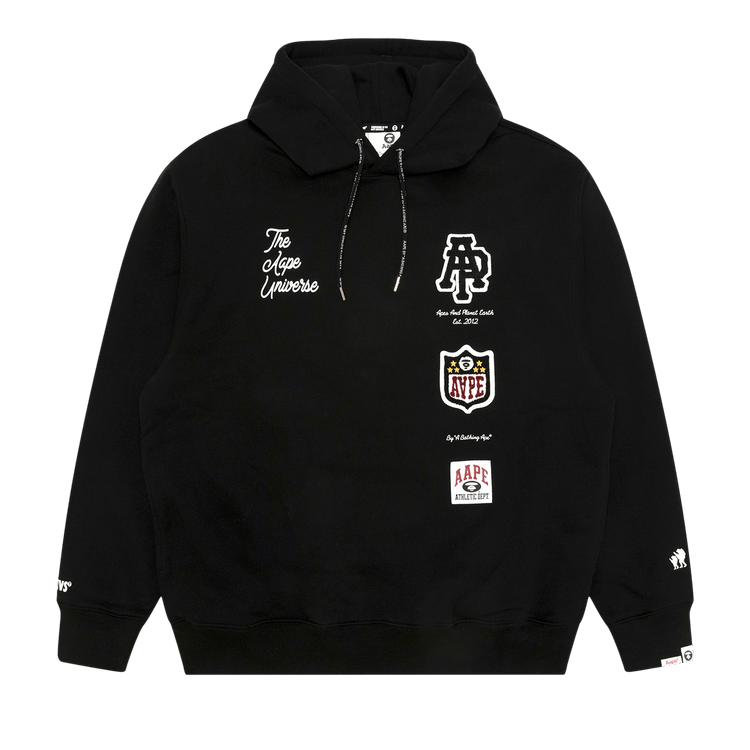 AAPE Unvs Embroidered Hoodie 'Black'