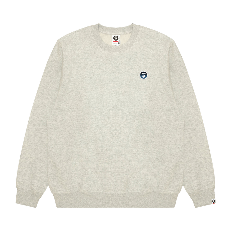AAPE Now Moonface Crewneck Sweater 'White/Heather'