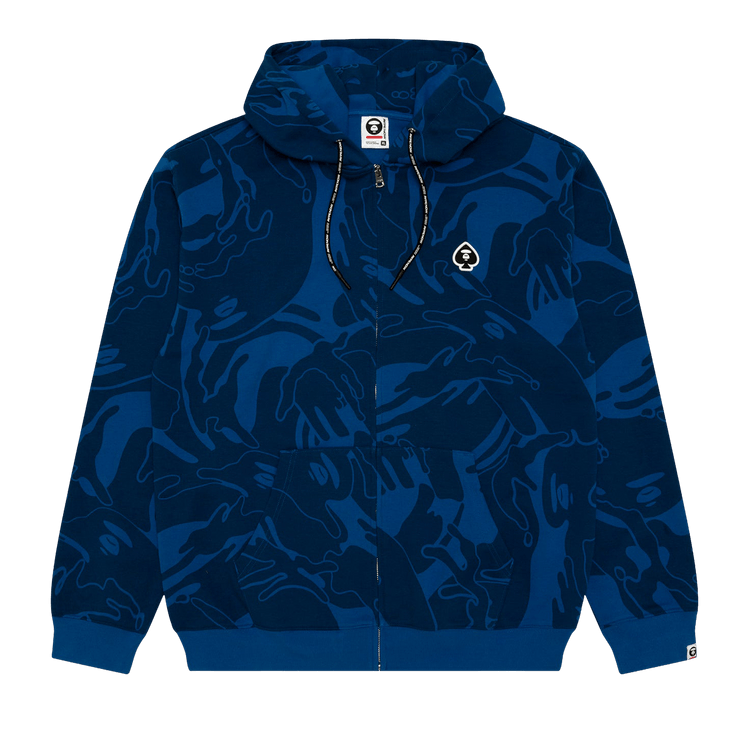 AAPE Now Spades Moonface Camo Hoodie 'Blue'