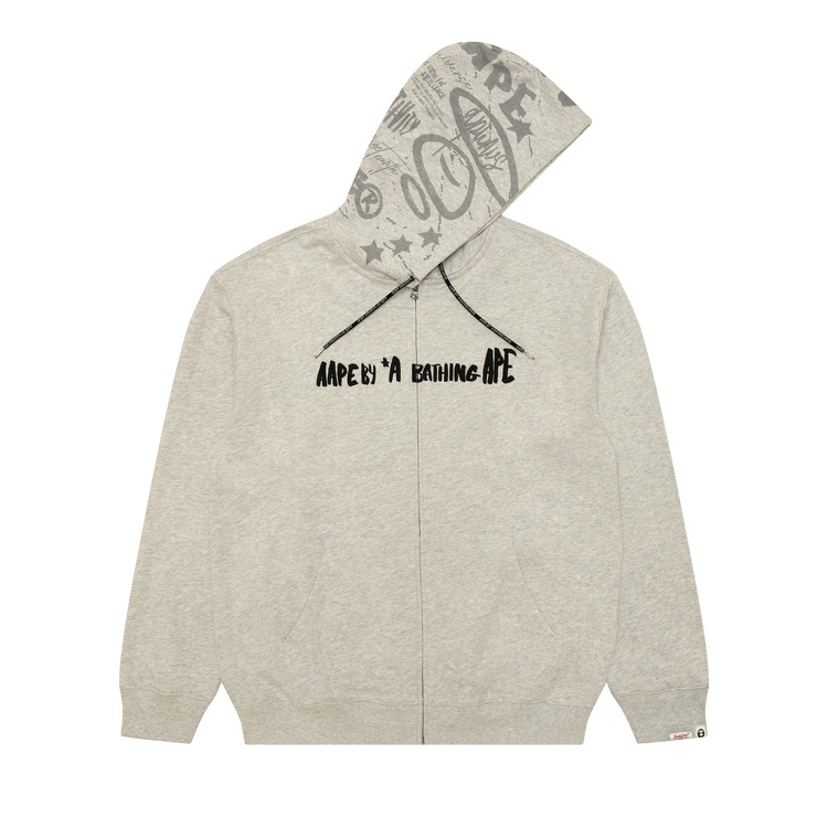 AAPE Hooded Zip Sweatshirt 'White/Heather'
