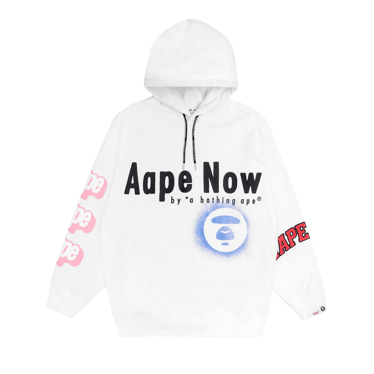 AAPE Moonface Graphic Hoodie 'White'