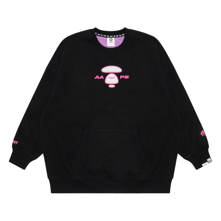 AAPE Moonface Embroidered Relaxed Sweatshirt 'Black'
