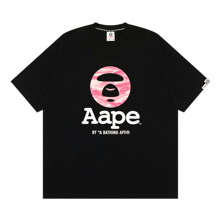AAPE Unvs Moonface Graphic Tee 'Black/Pink'