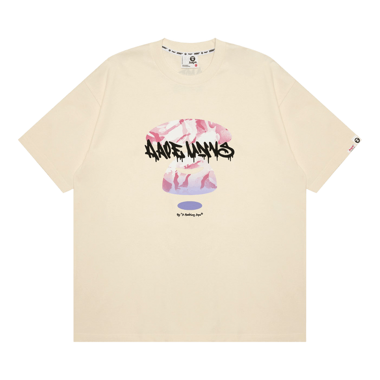 AAPE Unvs Moonface Graphic Tee 'Ivory/White'