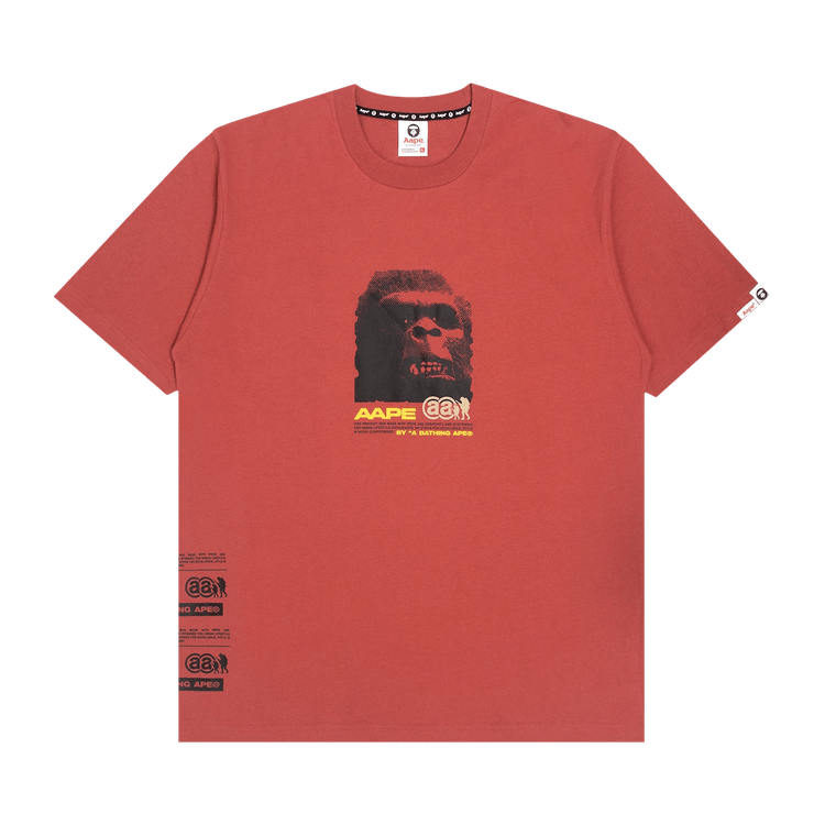 AAPE Moonface Graphic Printed Tee 'Red/Brown'