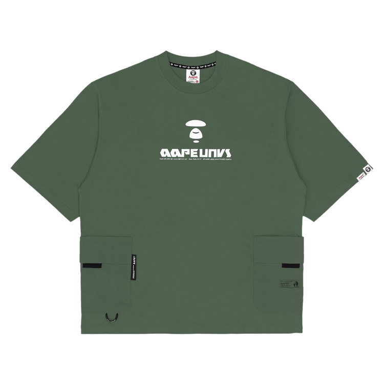 AAPE Moonface Flap Pocket Tee 'Khaki'