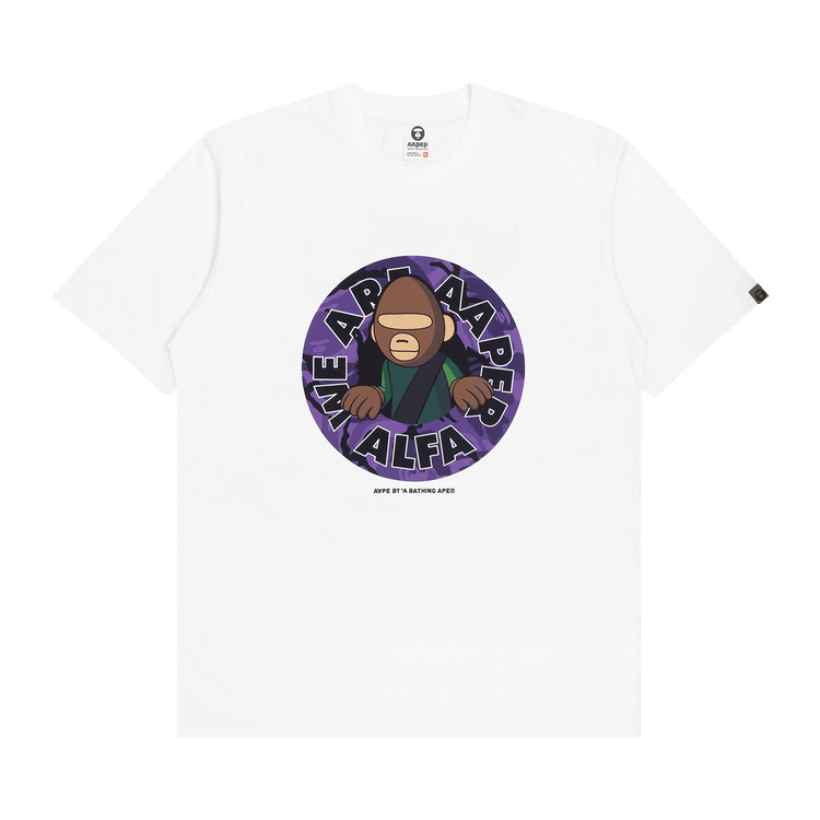 AAPE r Alfa Camo Graphic Tee 'White'